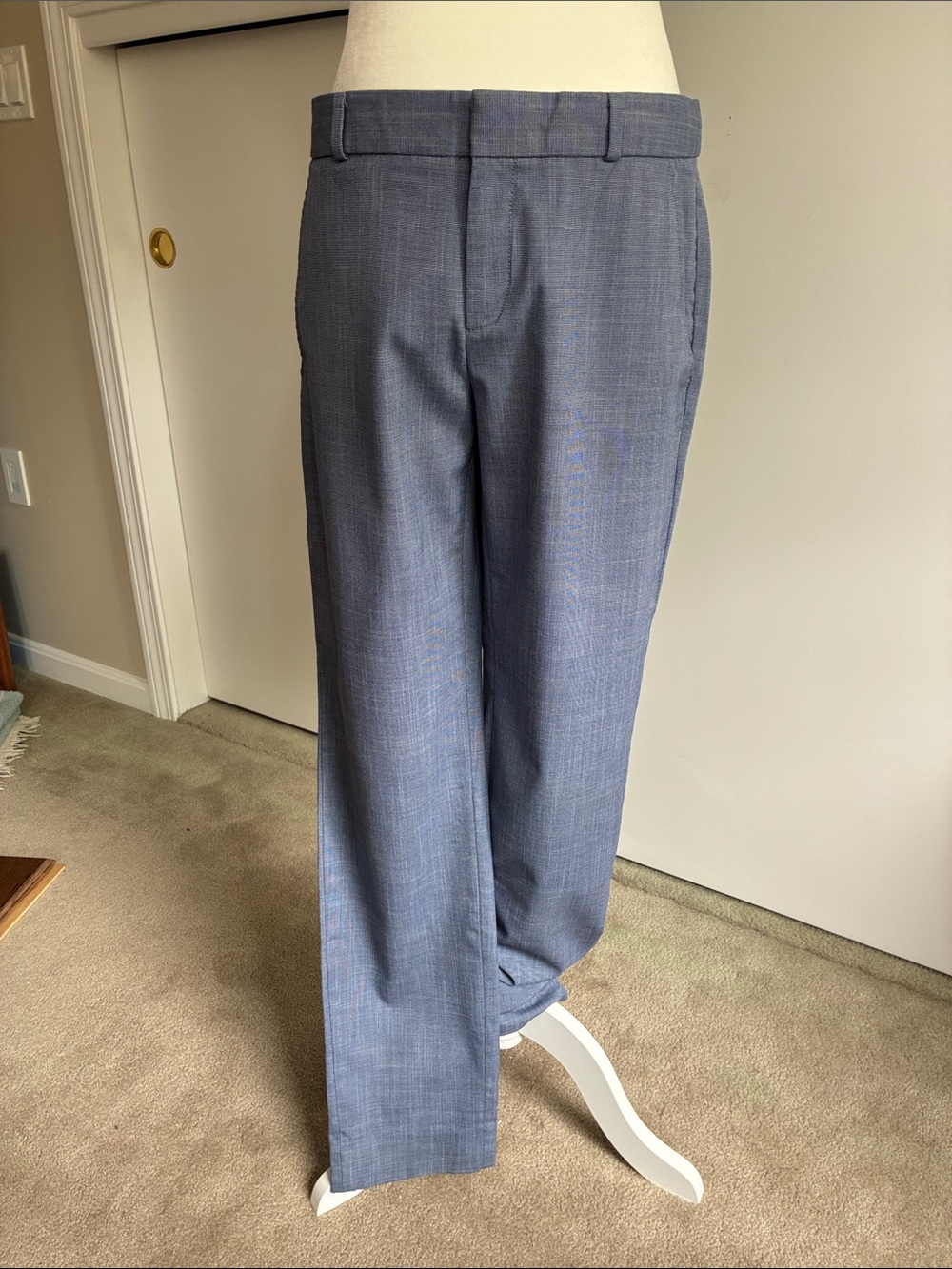 Banana Republic Straight-Leg Dress Pants in Blue Gray